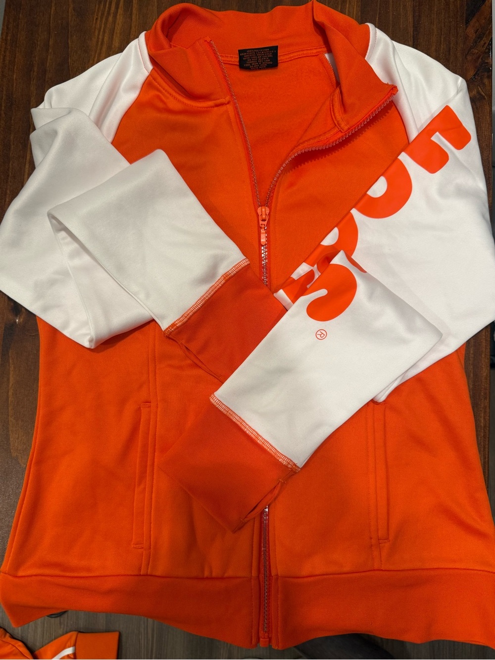 Hooters Orange and White Kids Zip-Front Jacket